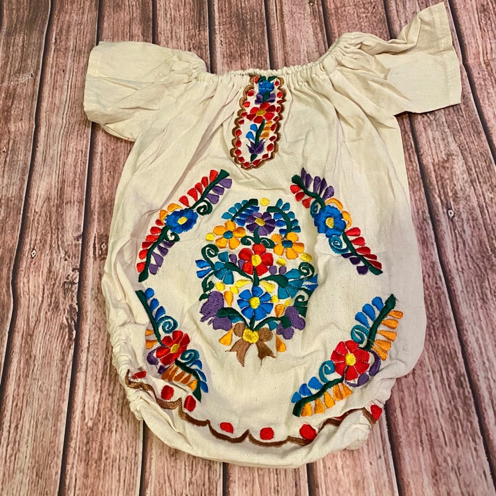 Handmade Mexican Girl’s Onesie